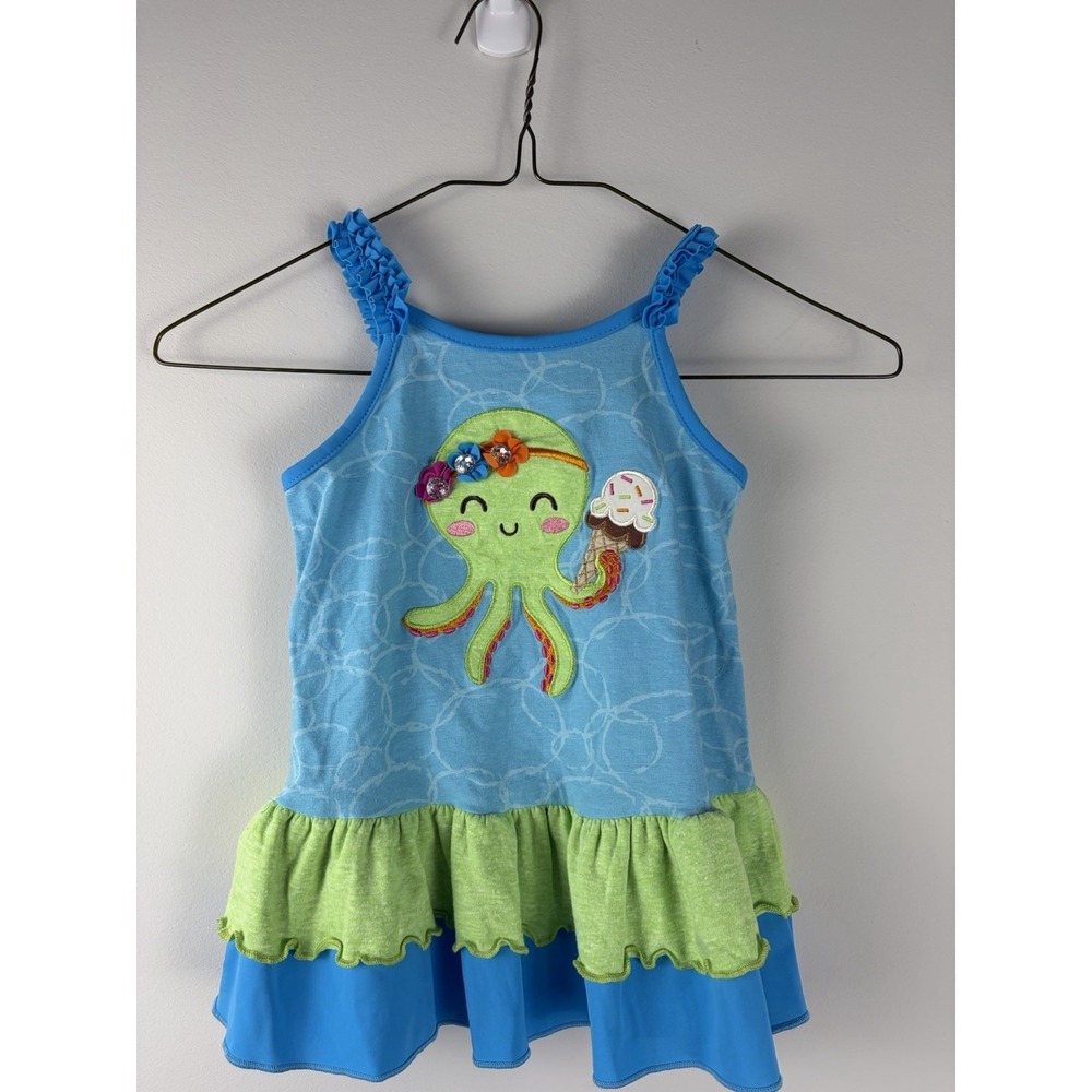 Ricrac & Ruffles Beach Octopus  Girl's  Sleeveless Tunic 4T
